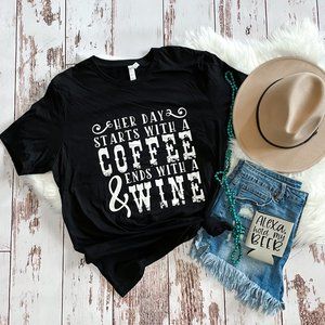 Ladies country music shirt | Starts With Coffee
